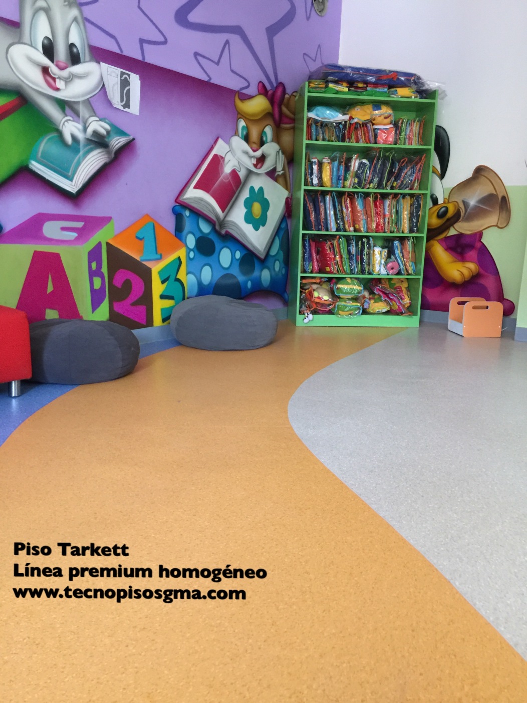 PISOS TARKETT
PISOS EN ROLLO 
PISOS INFANTILES